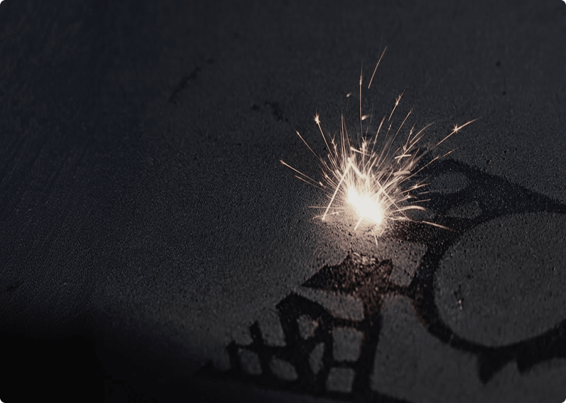 Sparks flying as the REEN cylinder head is printed layer by layer